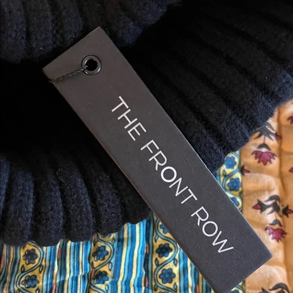The Front Row Black Turtleneck Cashmere and Cotton long Sweater, NWT